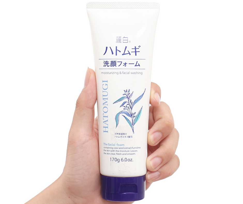 Hatomugi sữa rửa mặt tẩy trang màu trắng