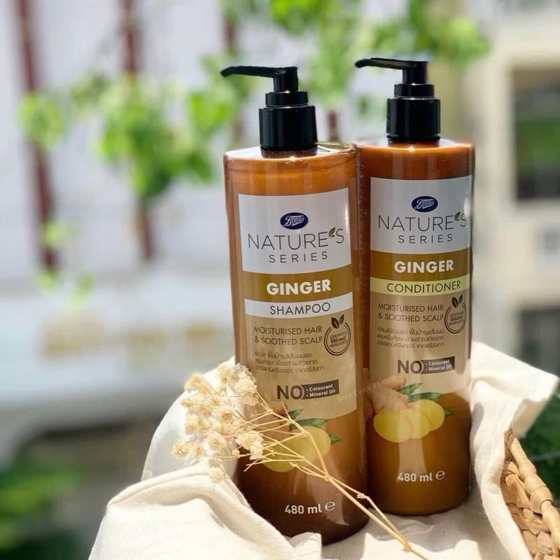 Cặp Gội & Dầu Xả Gừng Boots Natural Ginger Thái Lan - 480ml