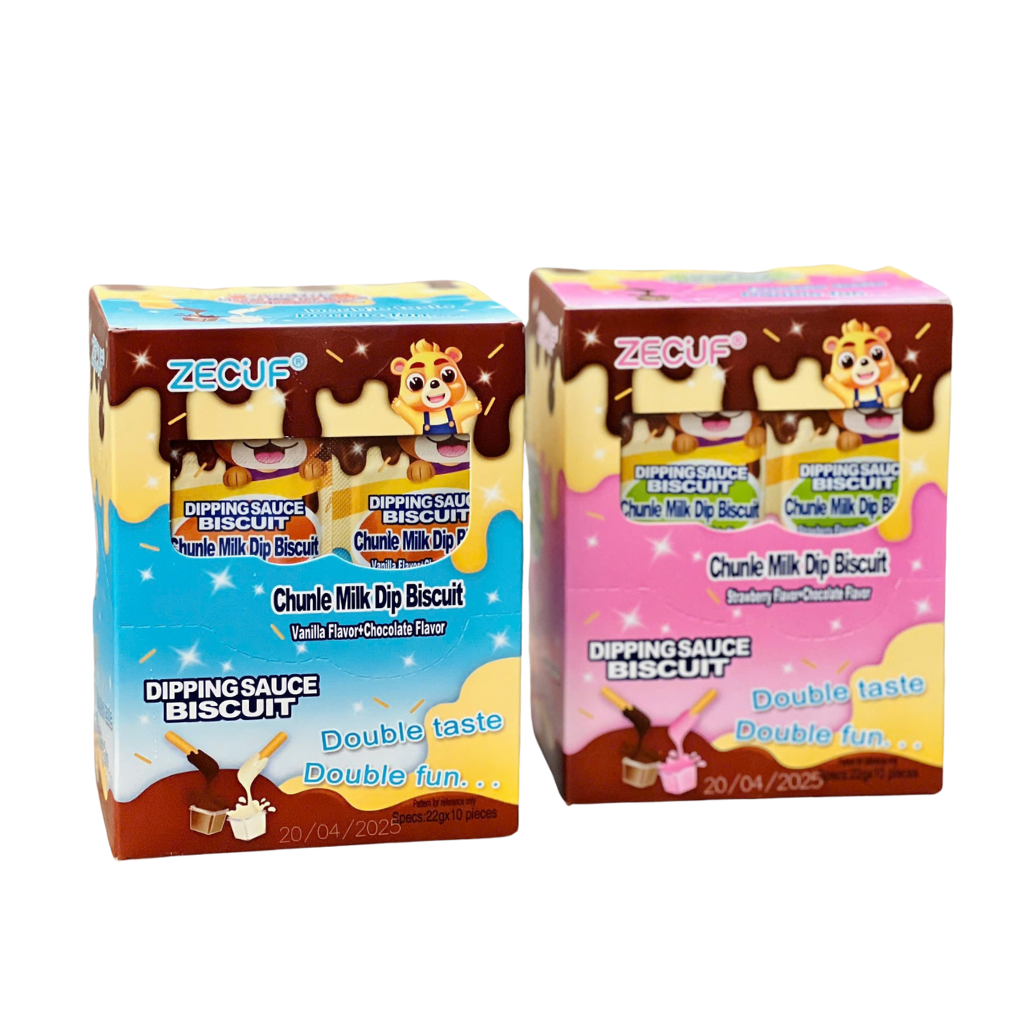 Bánh Chấm Gấu Zecuf Socola Sữa – Vị Vani và Dâu
