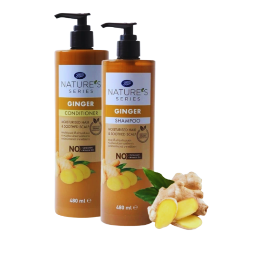 Cặp Gội & Dầu Xả Gừng Boots Natural Ginger Thái Lan - 480ml