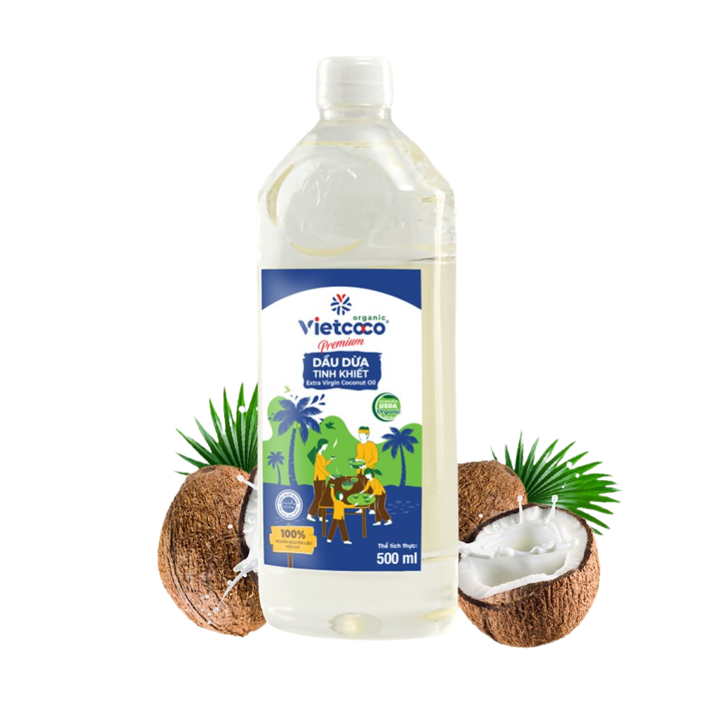 Dầu Dừa Tinh Khiết Vietcoco - 500ml (Chai)