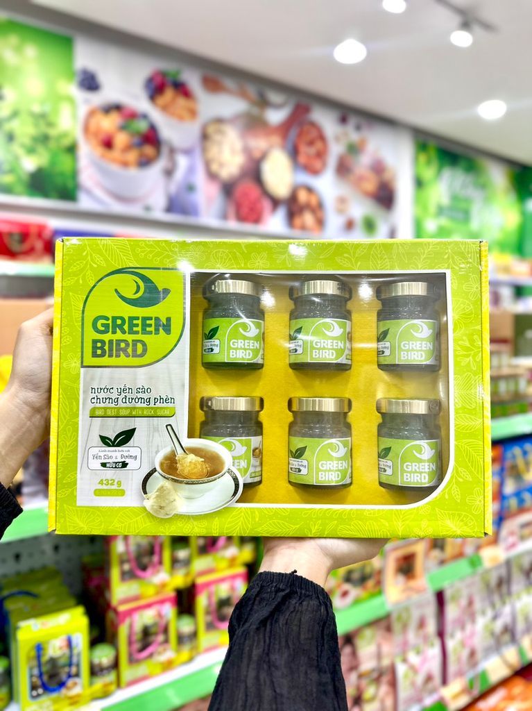 Nước Yến Sào Chưng Đường Phèn Green Bird - 6 Hũ
