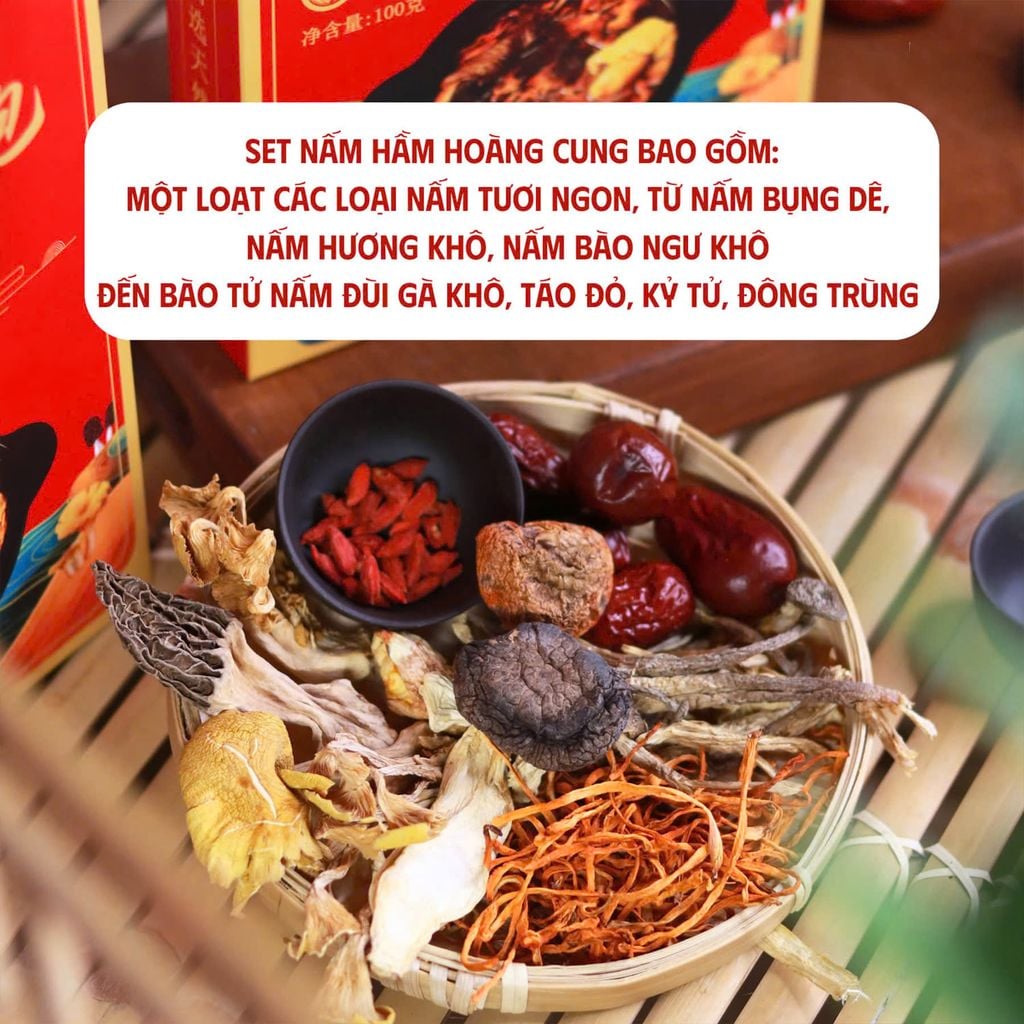 Set Nấm Hầm Thuốc Bắc Hoàng Cung Cao Cấp - 100G