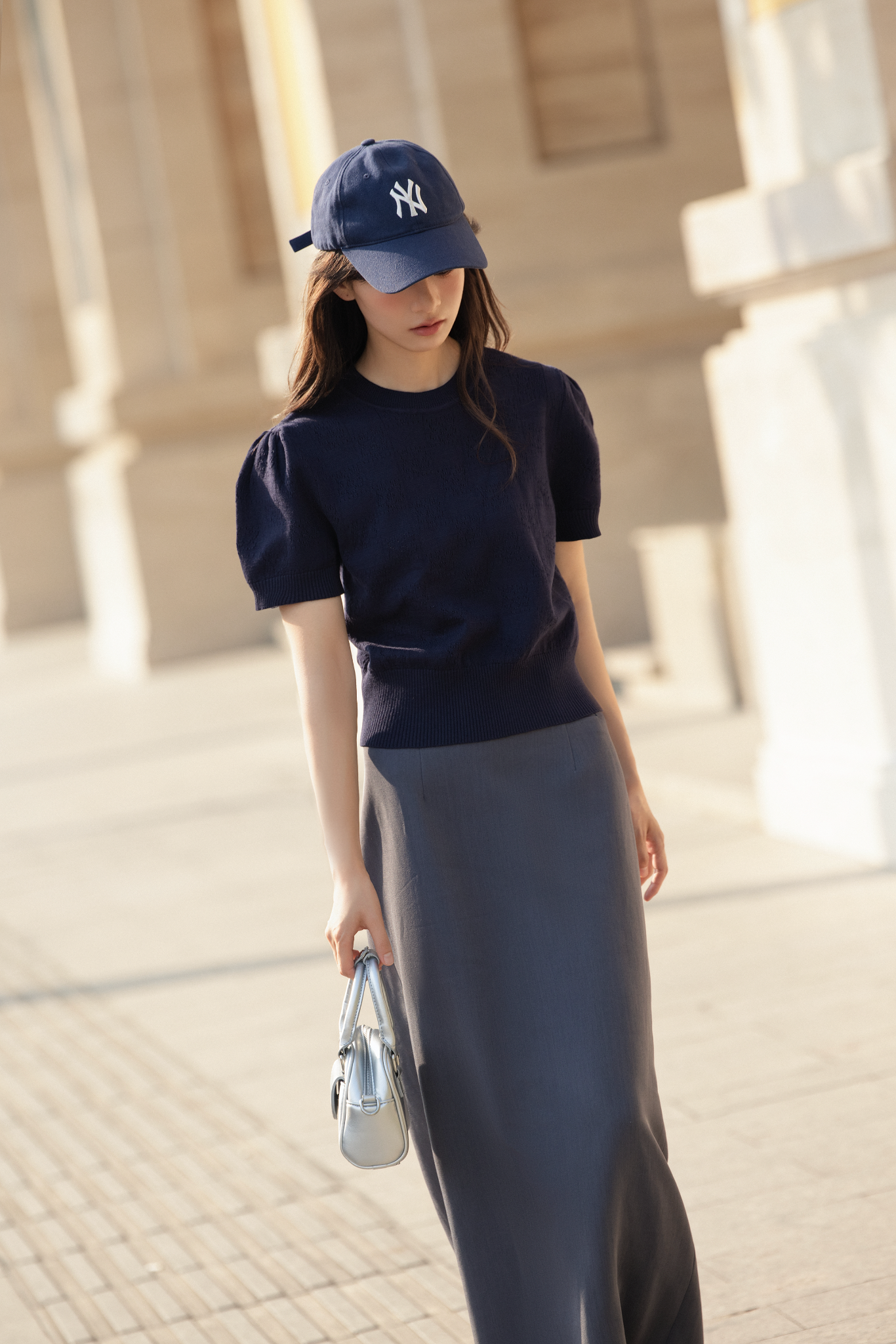 Áo Klyah Knit Top in Blue