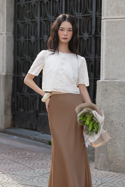  Chân váy Pina Silk Skirt in Brown 