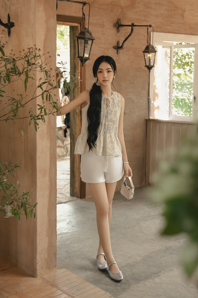  Áo Floralie Fleur Top in Blue 