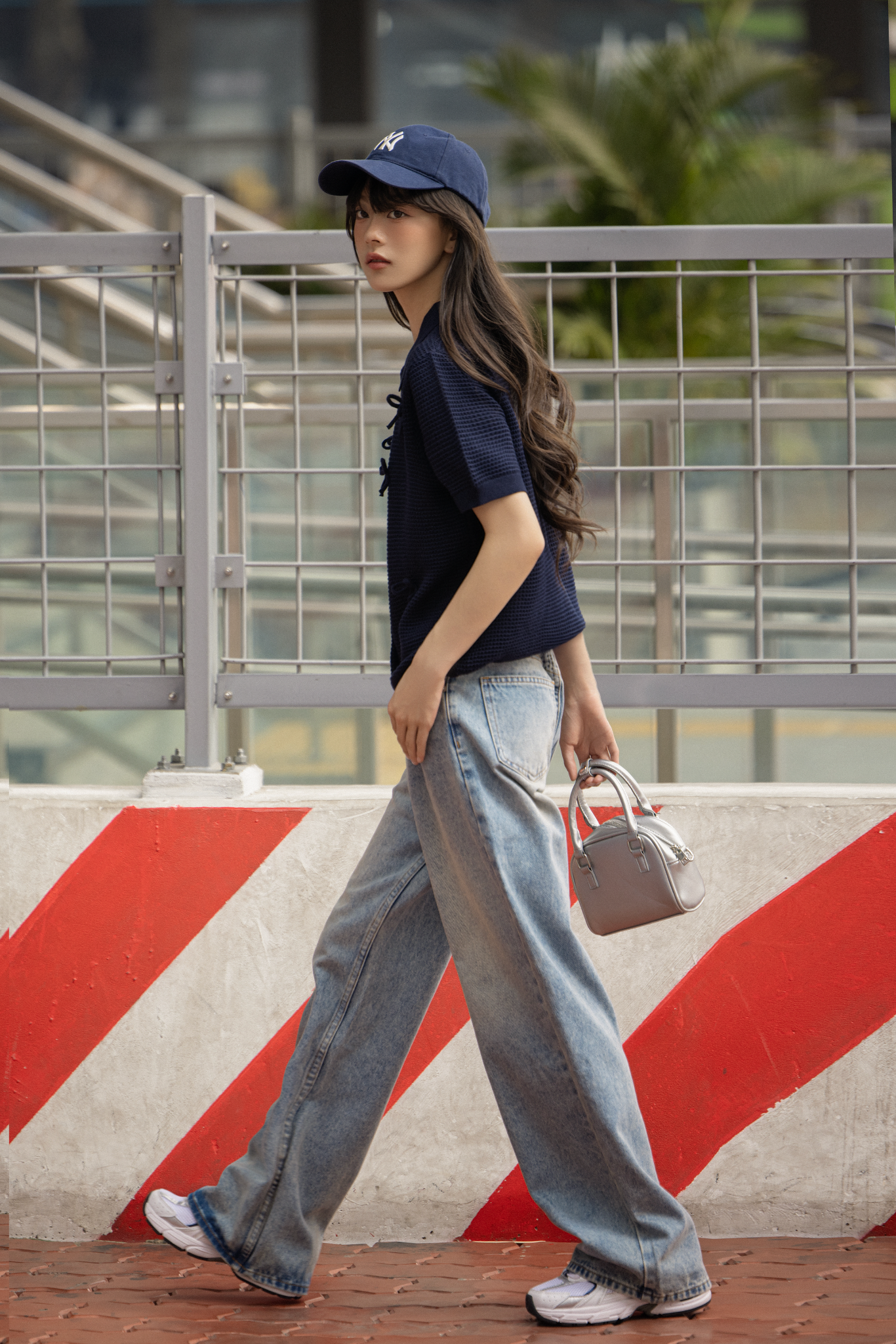 Áo Micha Top in Navy