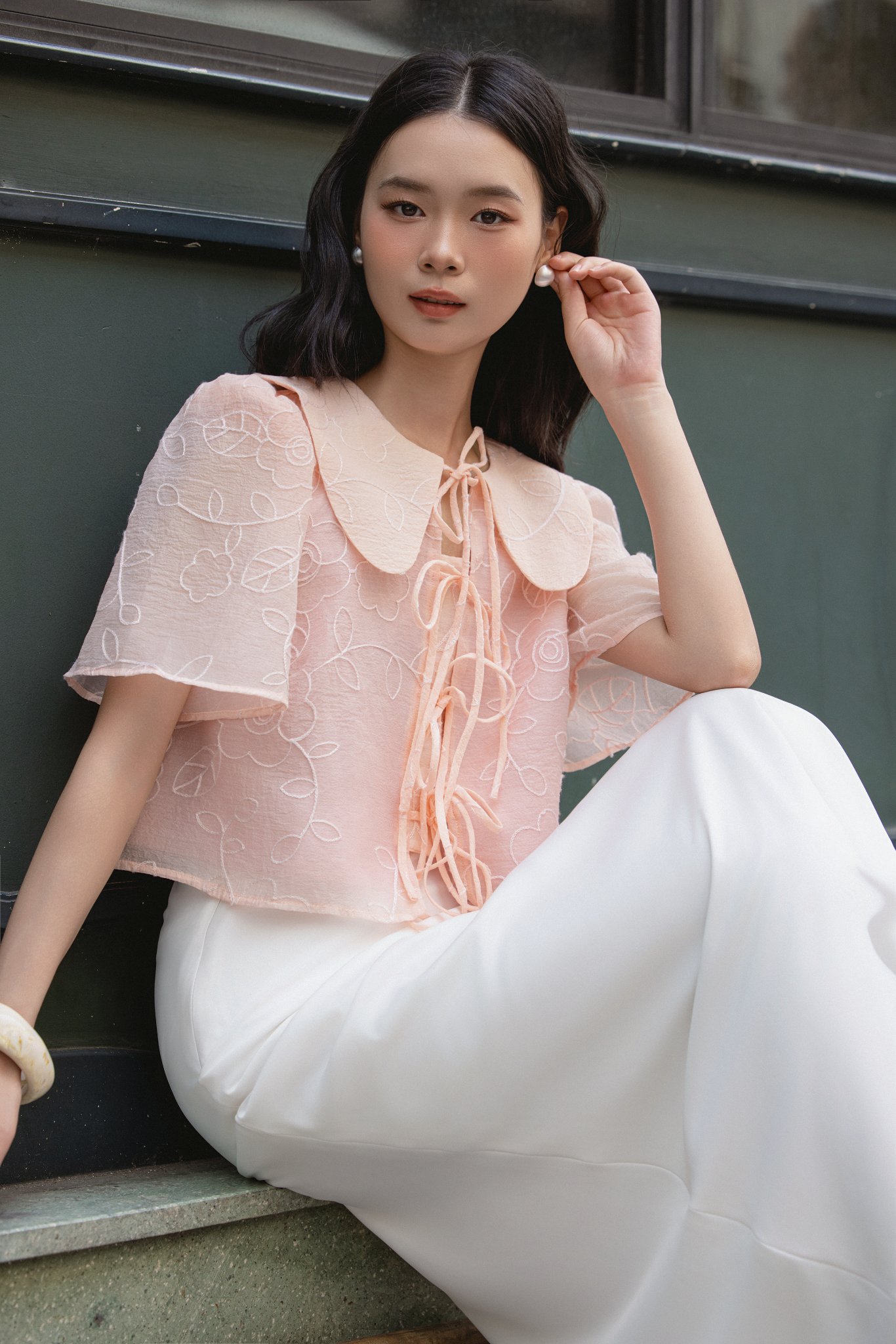 Áo Galene Fleur Top in Pink