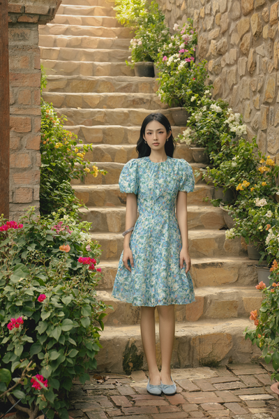  Jenesi Floral Dress in Blue 