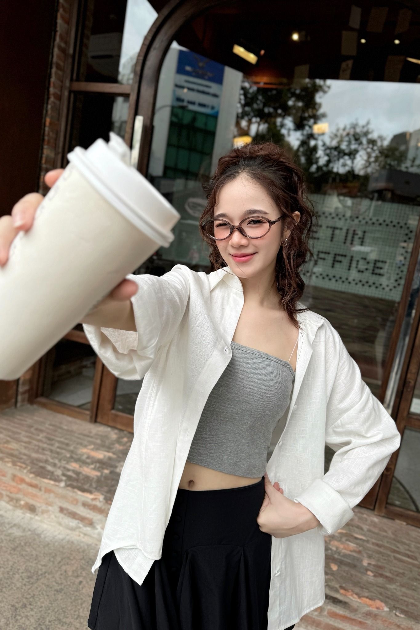 Áo Basic Cami Top in Gray