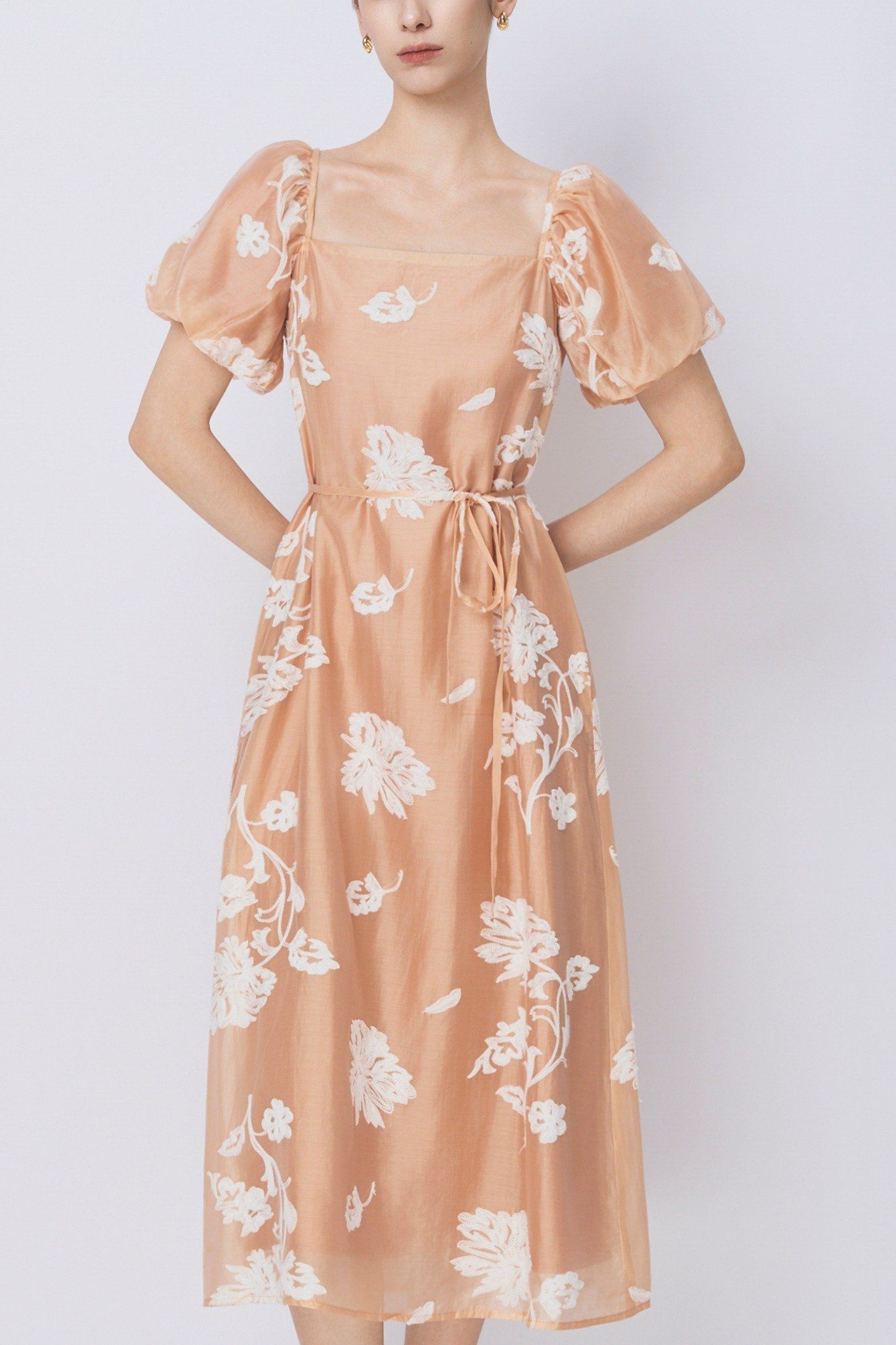 Lorella Fleur Dress in Orange