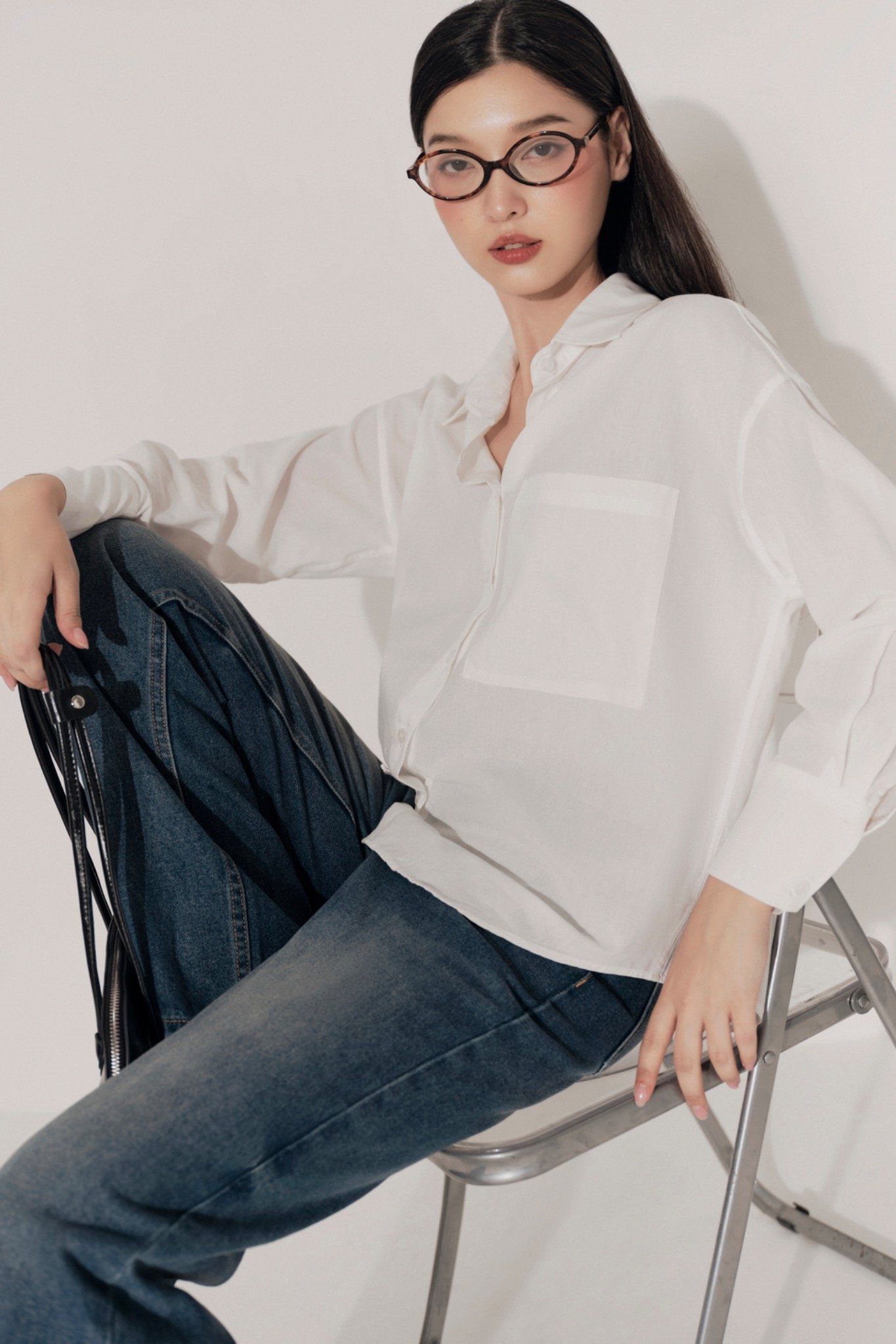 Áo White Linen Oversized Shirt