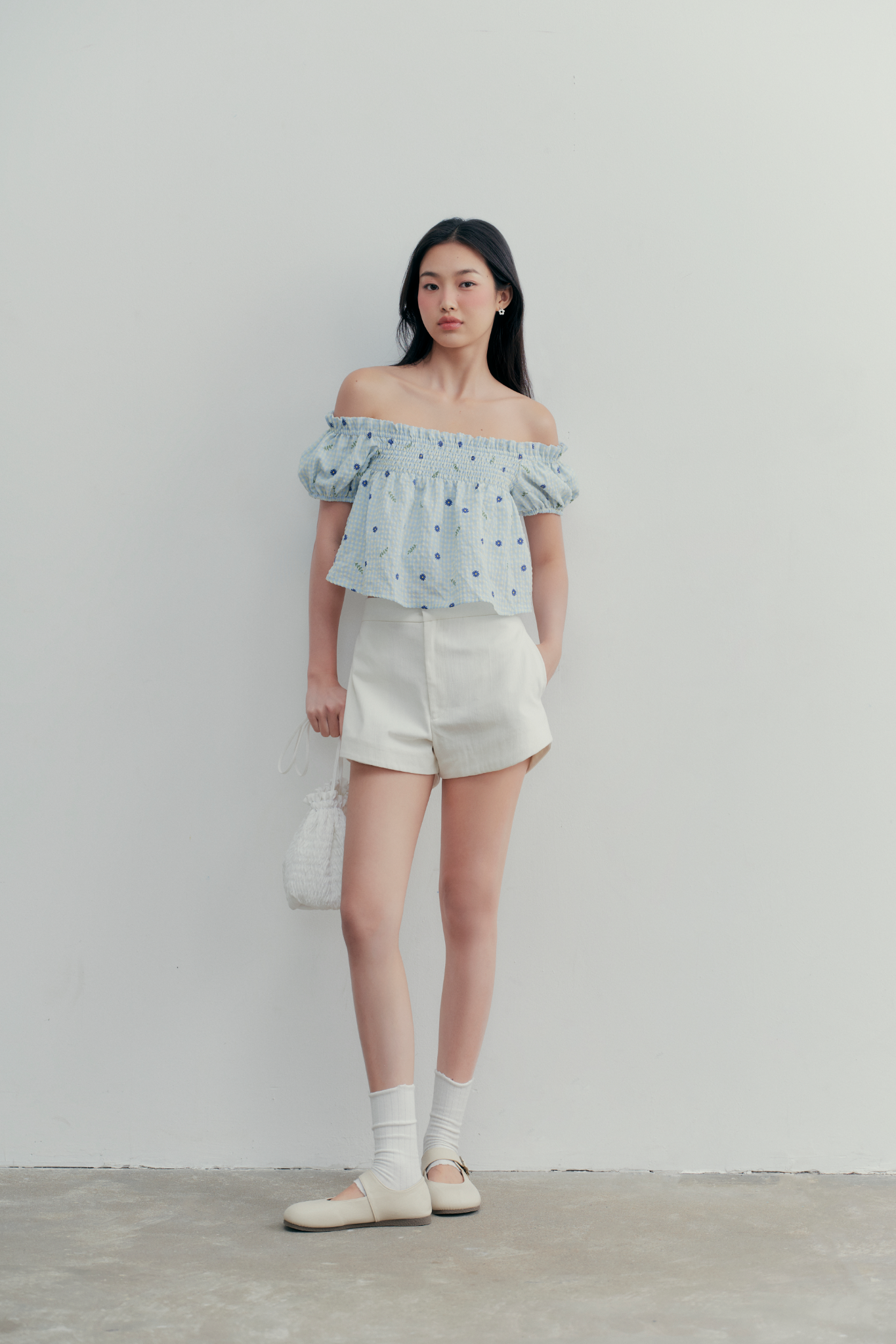 Áo Babette Fleur Top in Blue