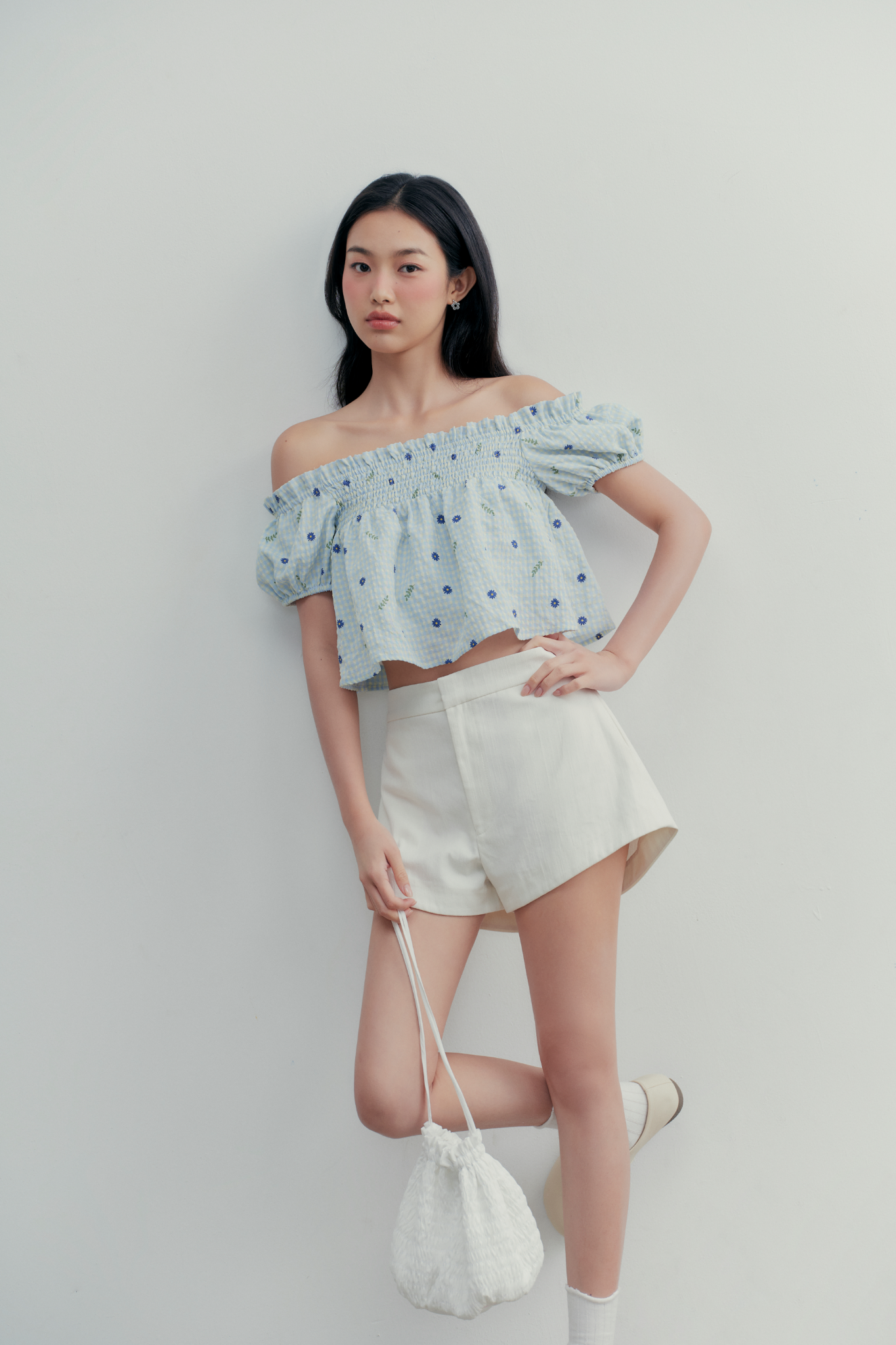 Áo Babette Fleur Top in Blue