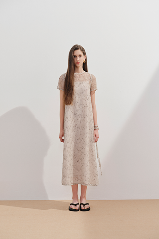 Váy dệt kim kèm lót Coco Dress in Beige 2