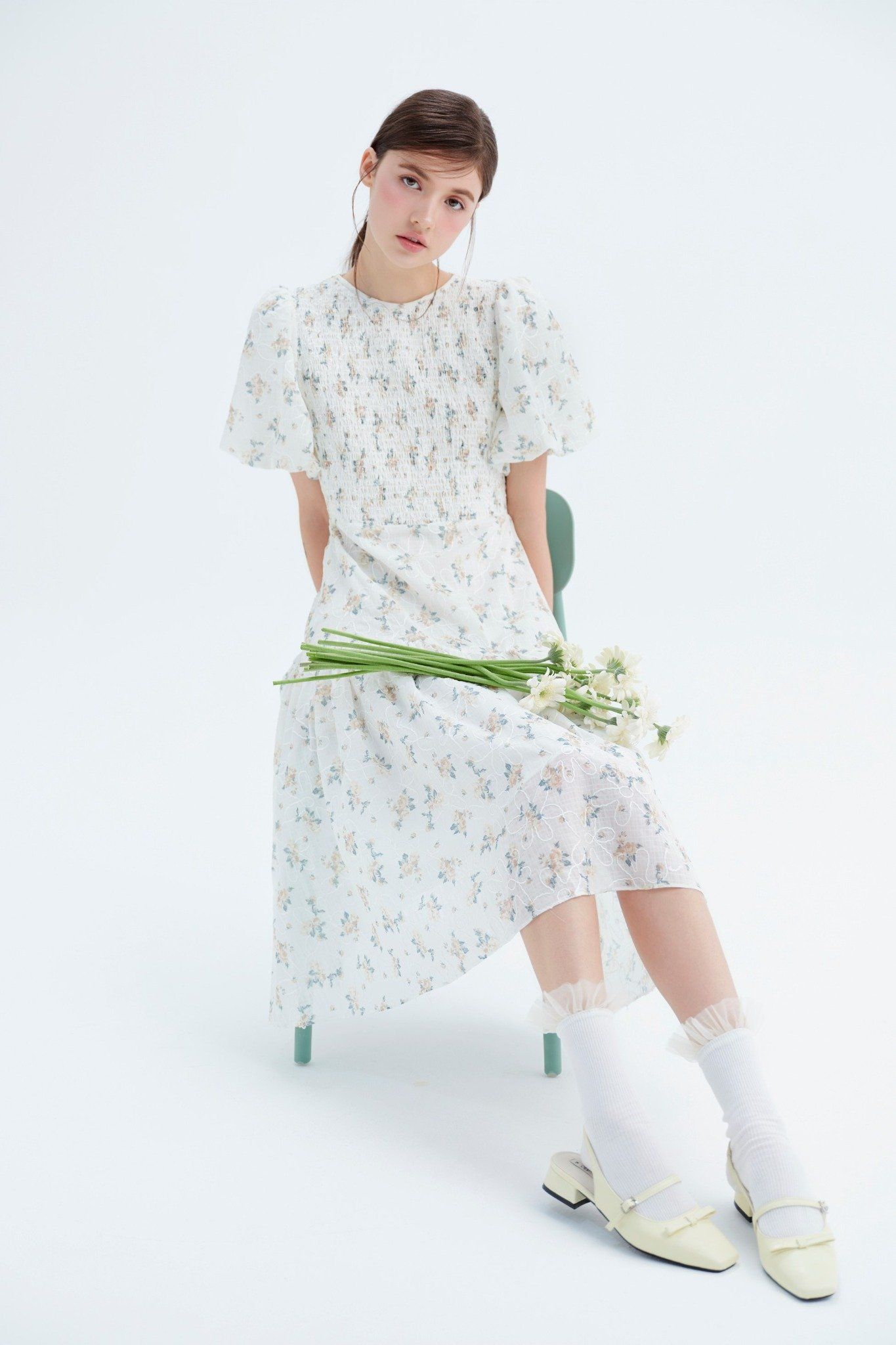 Lia Fleur Dress in Honey Cream