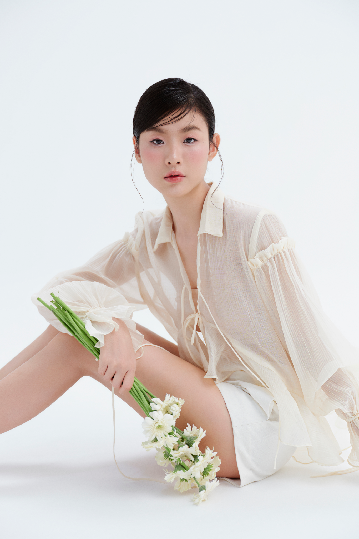 Áo Cynara Maxi Top in Cream