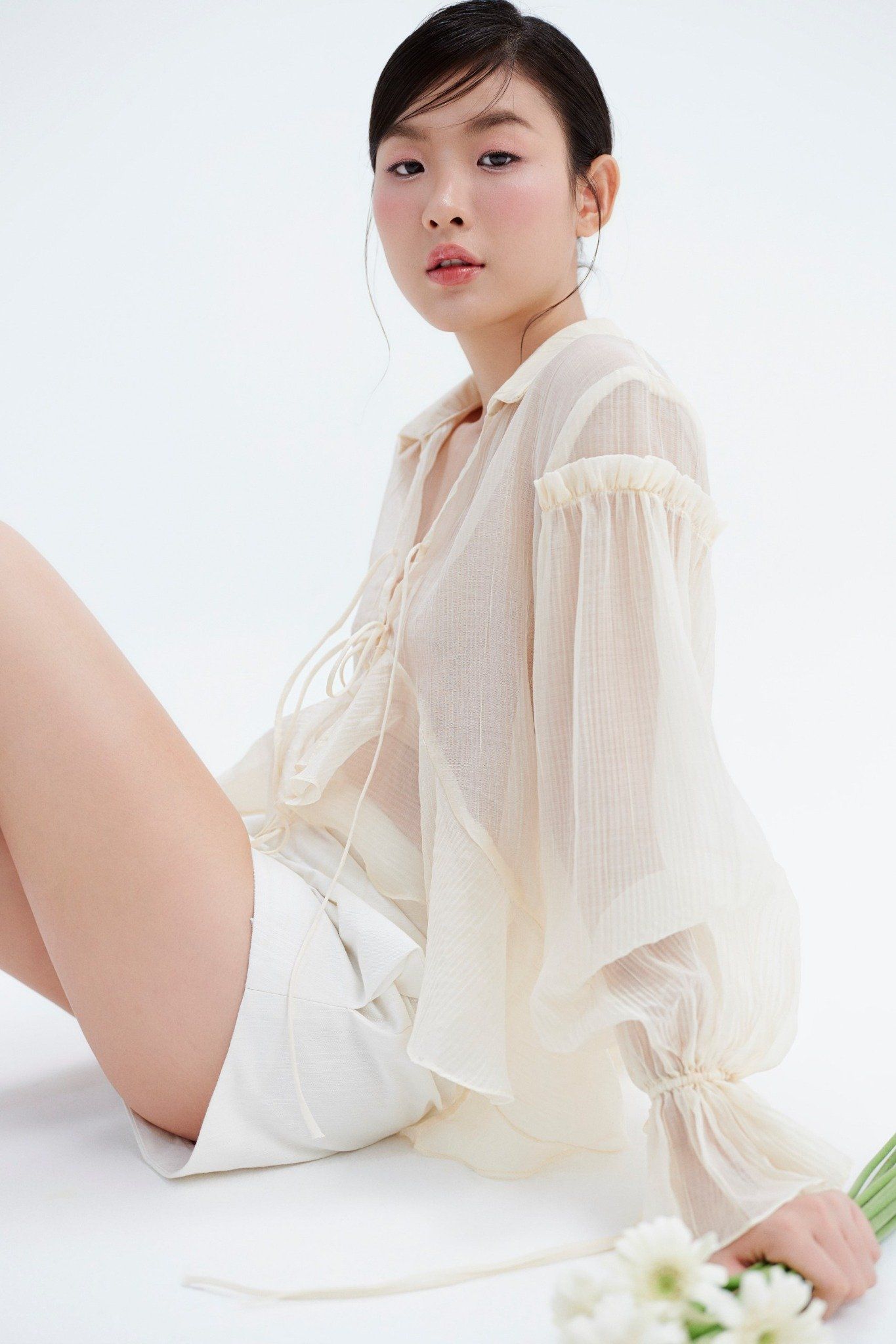 Áo Cynara Maxi Top in Cream