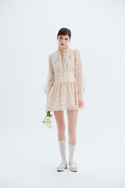  Serafina Fleur Dress in Beige 