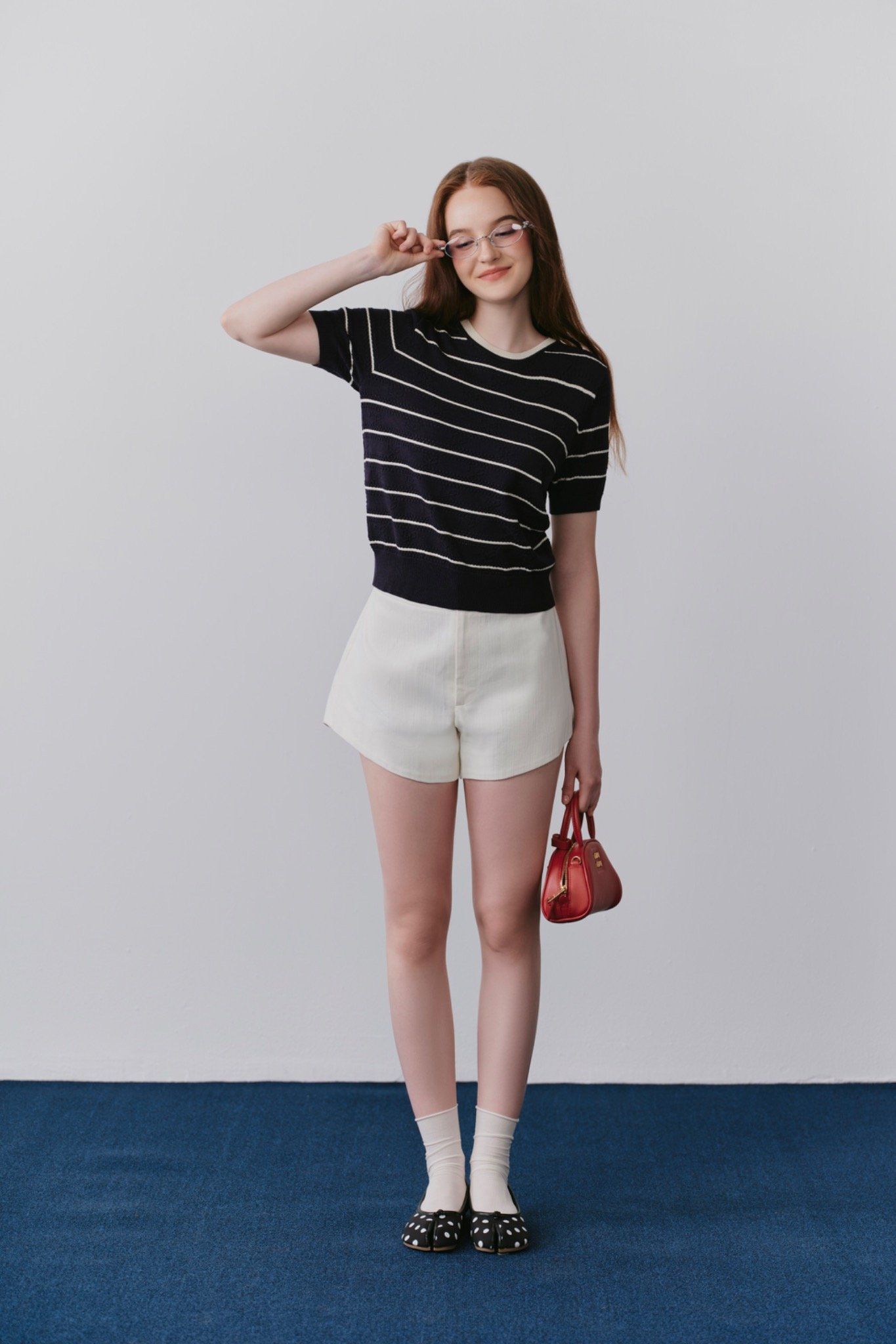 Áo Breeta Knit Top in Navy