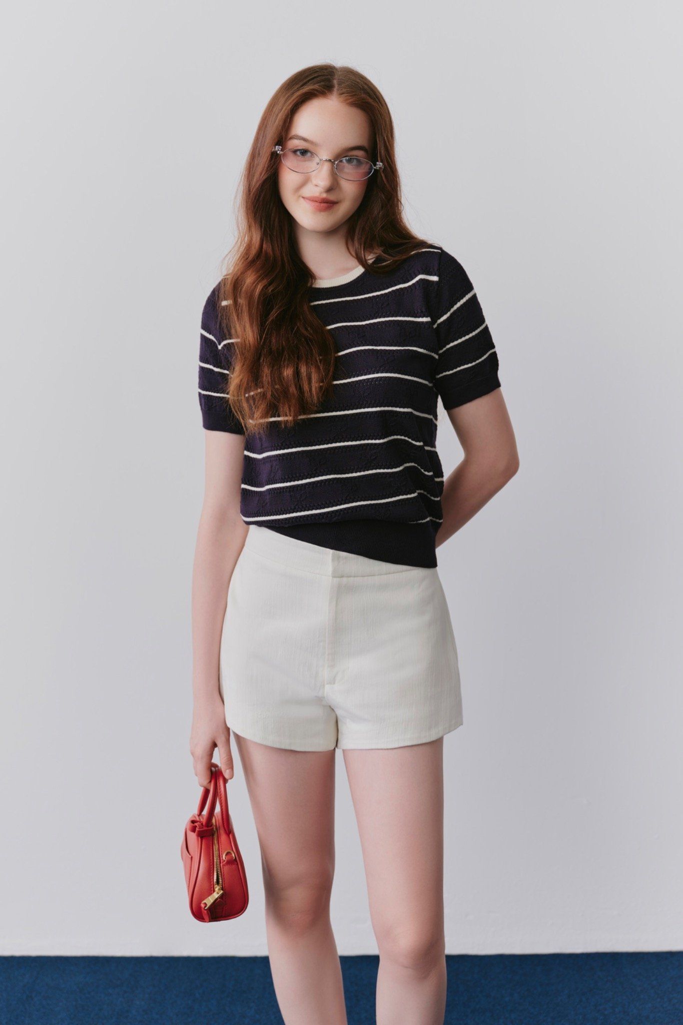 Áo Breeta Knit Top in Navy