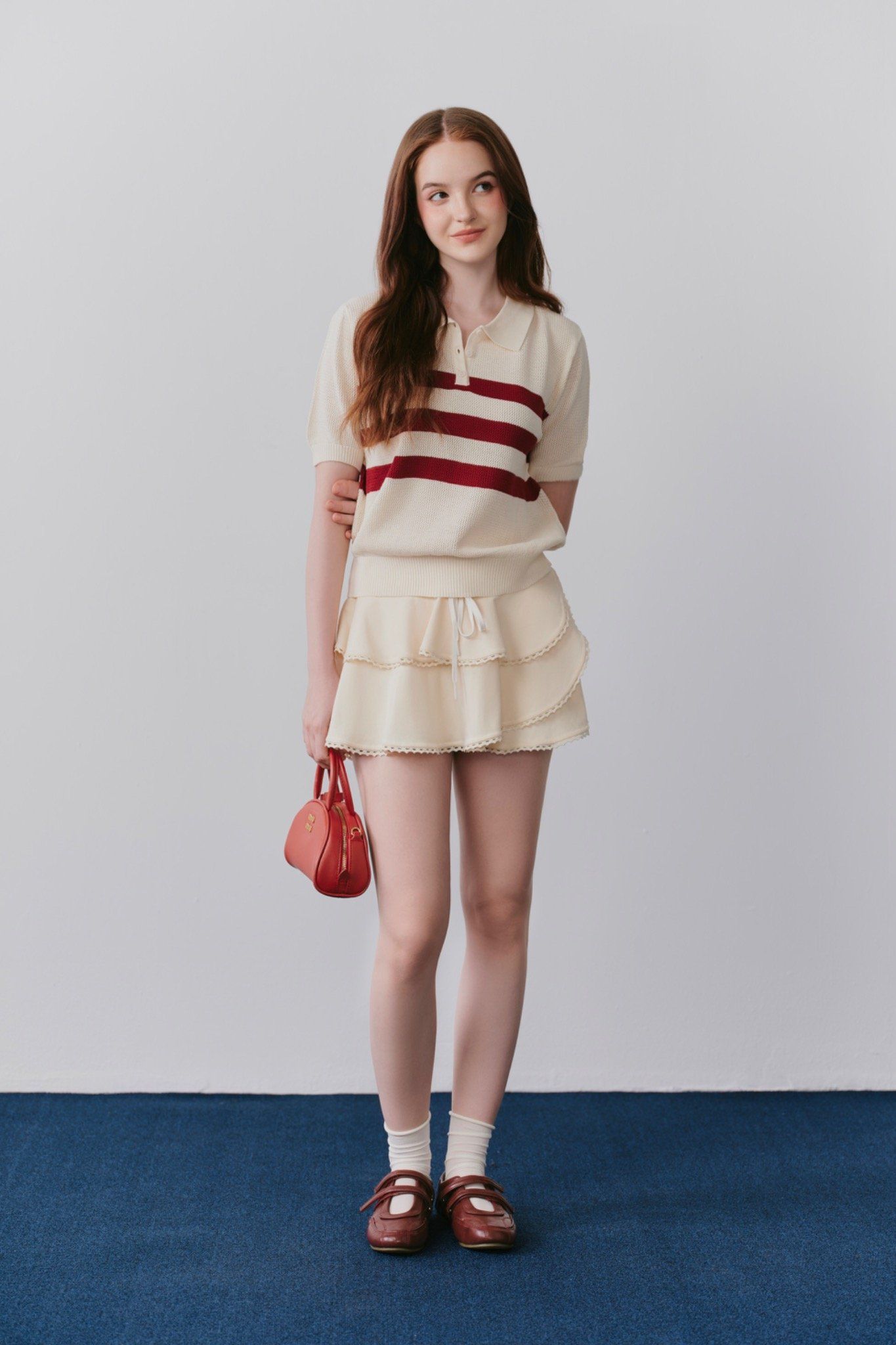 Áo Calais Red Striped Top