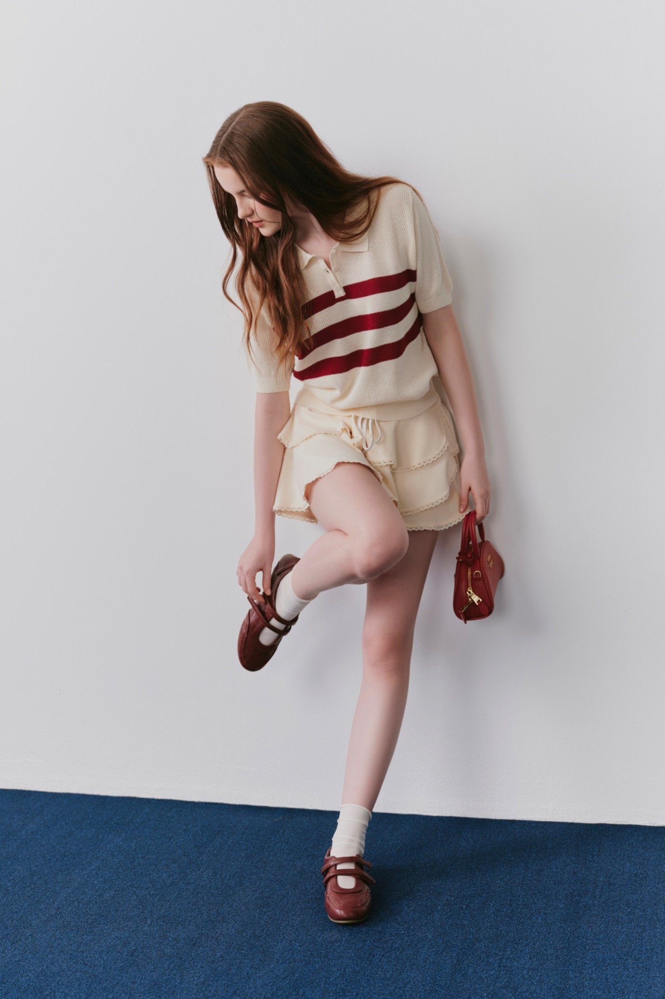 Áo Calais Red Striped Top