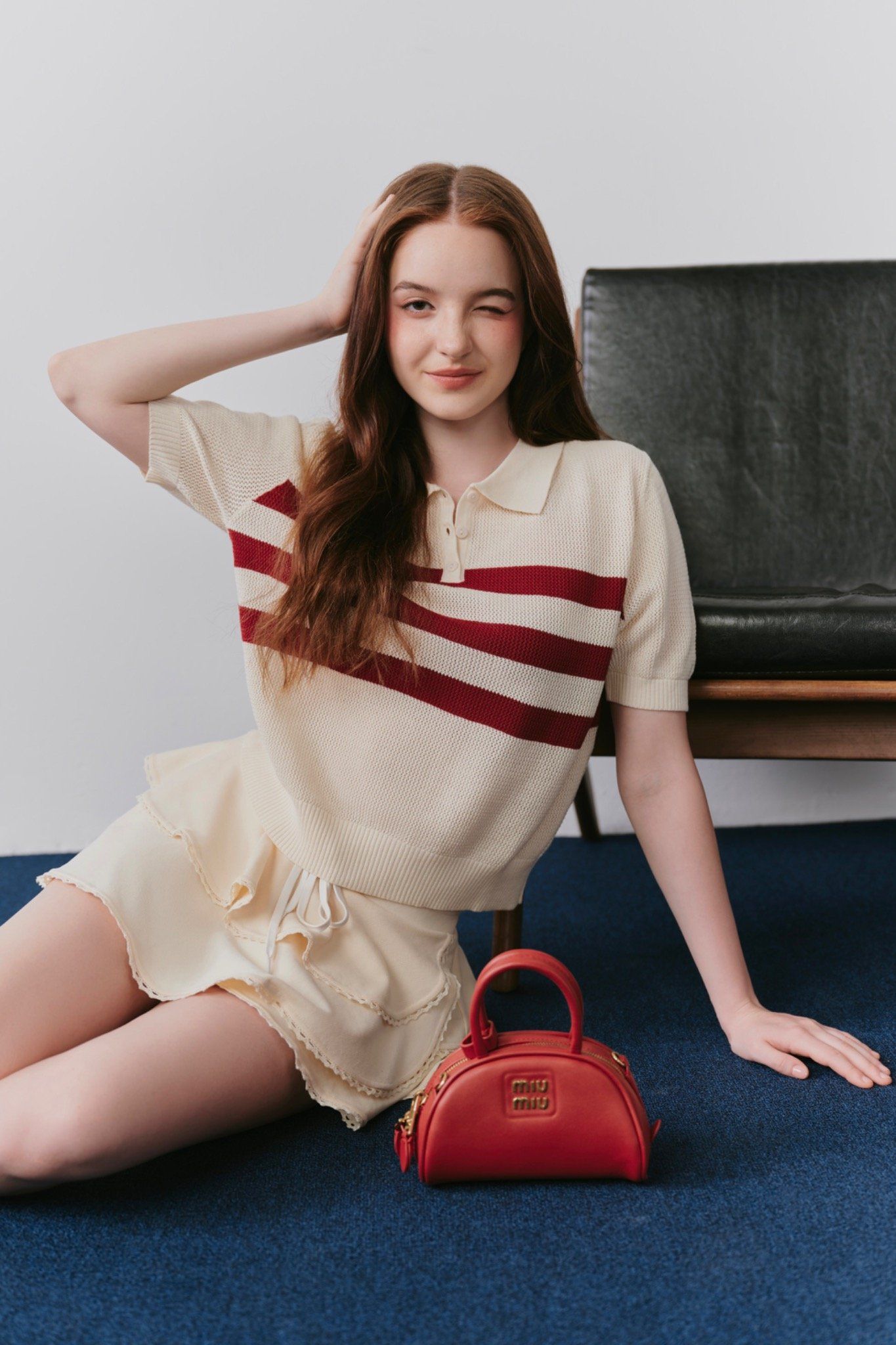 Áo Calais Red Striped Top