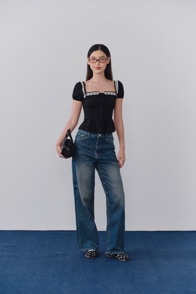  Áo Elska Top in Black 