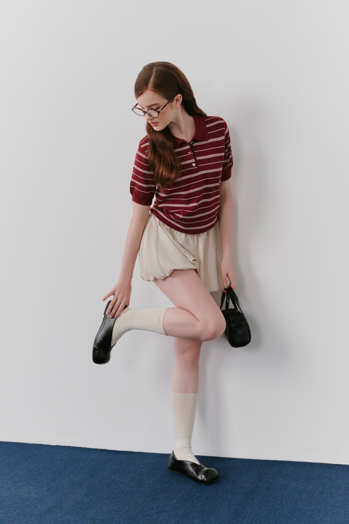 Áo Harin Knit Top in Red