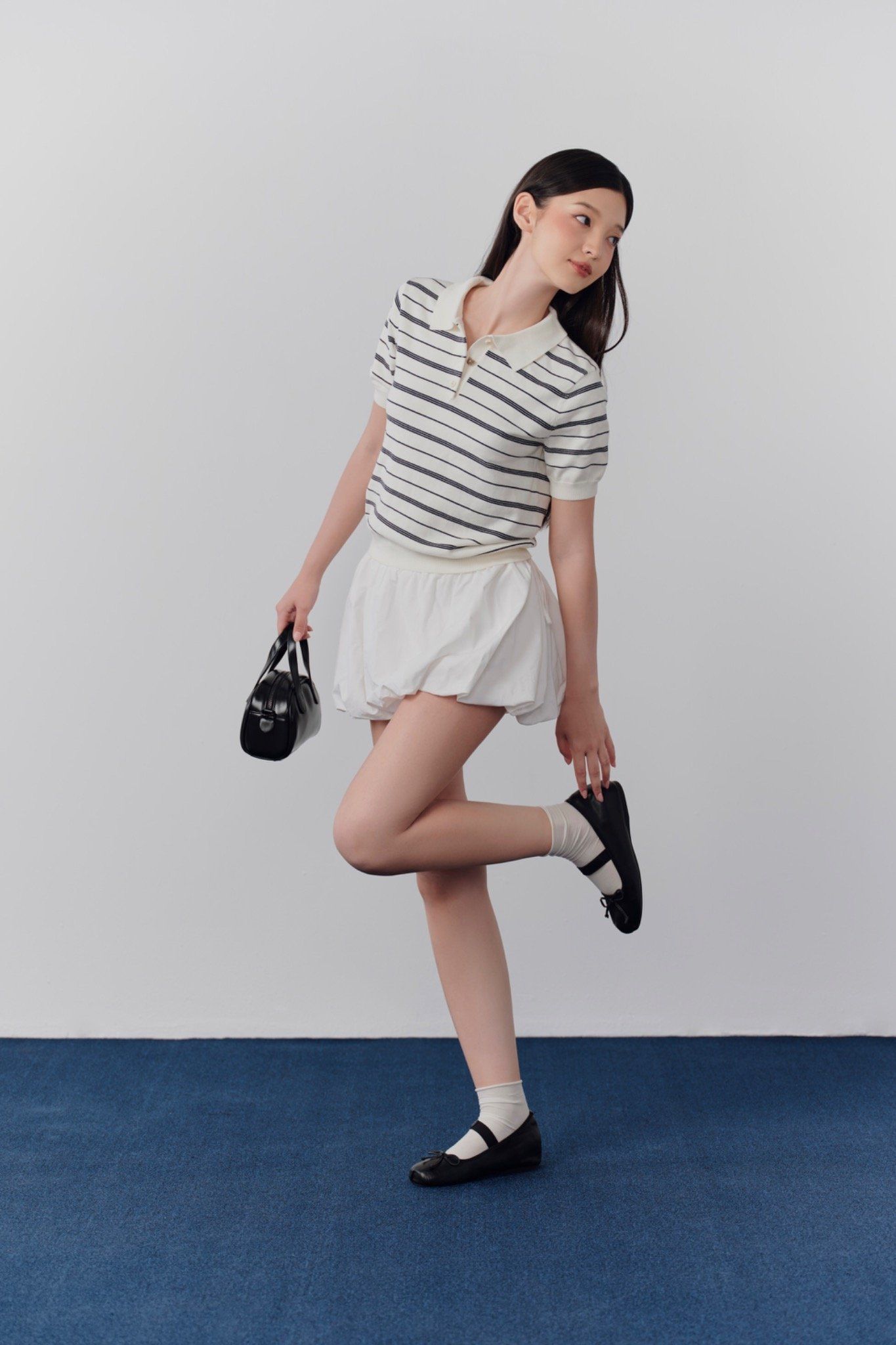 Áo Harin Knit Top in Light Beige