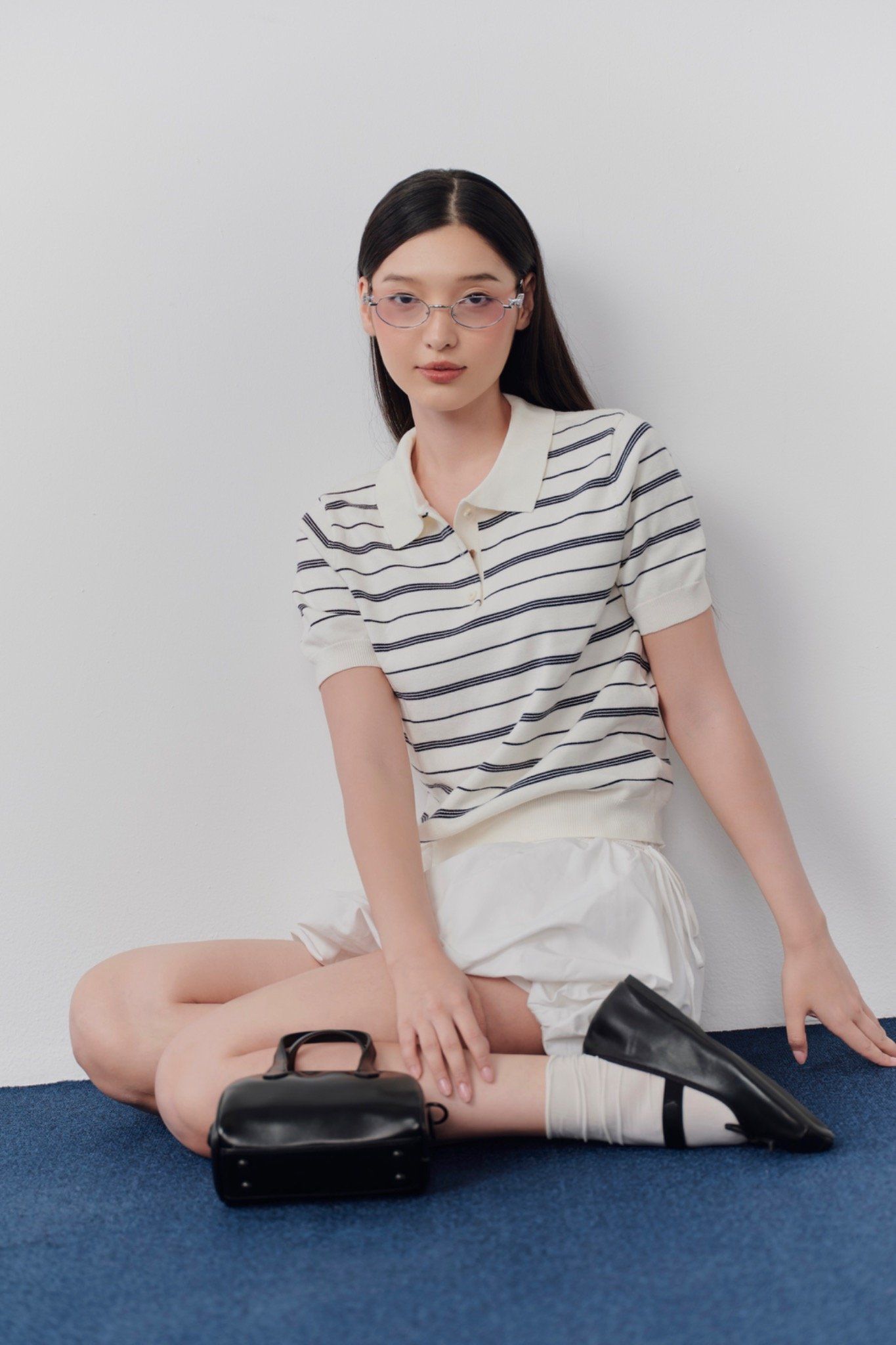 Áo Harin Knit Top in Light Beige