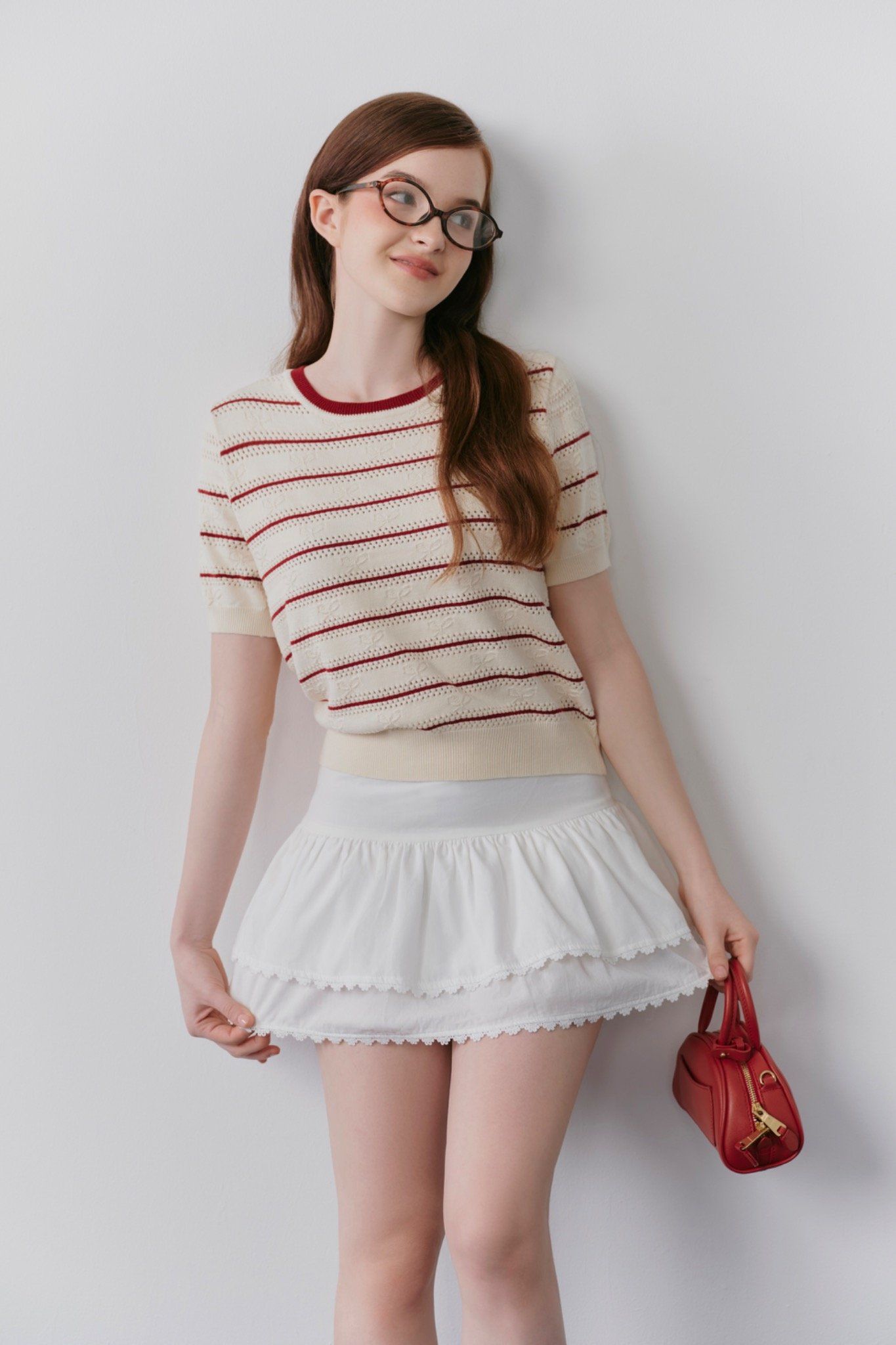 Áo Breeta Knit Top in Red