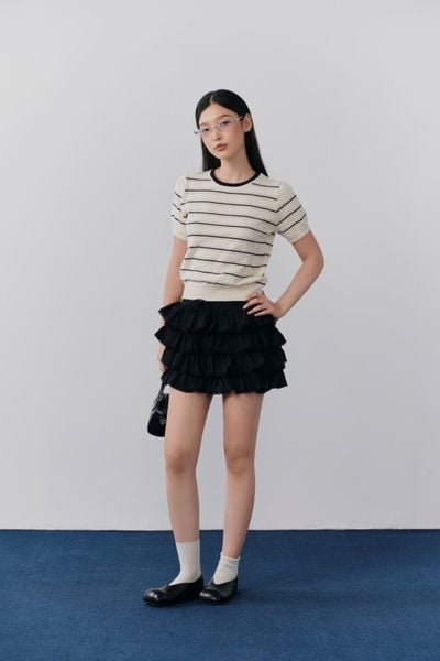  Áo Breeta Navy Striped Top 