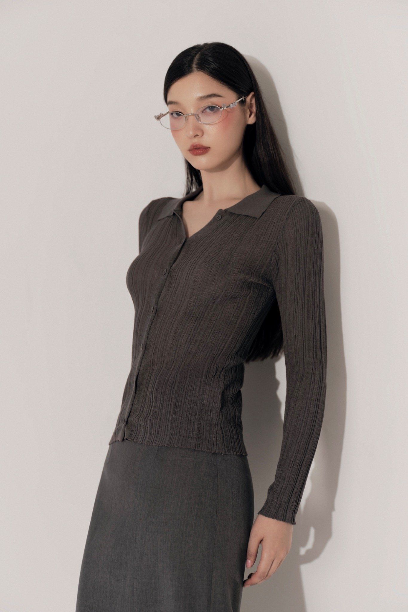 Áo Josilyn Knit Top in Gray