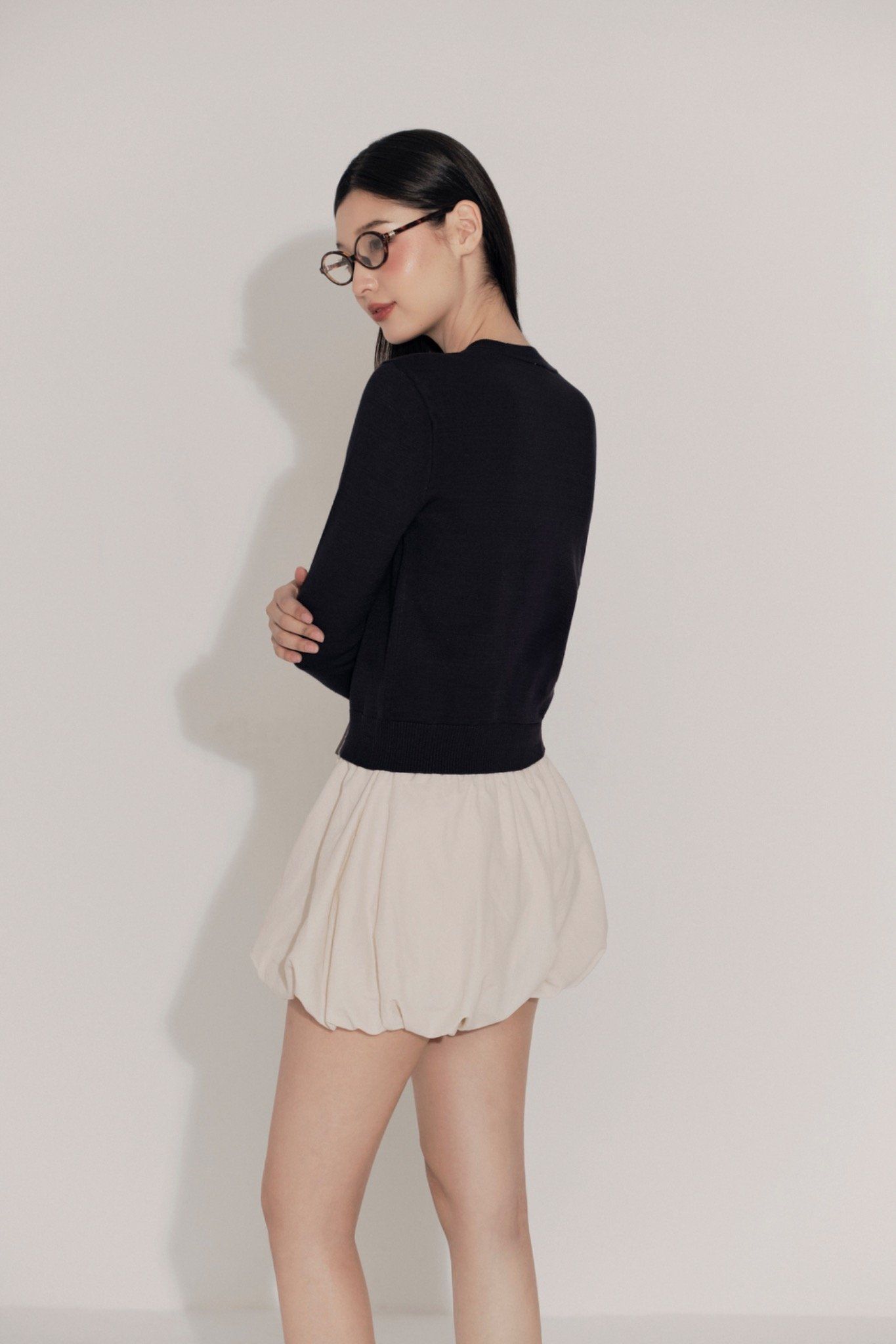 Áo Yona Long Sleeve Top in Navy