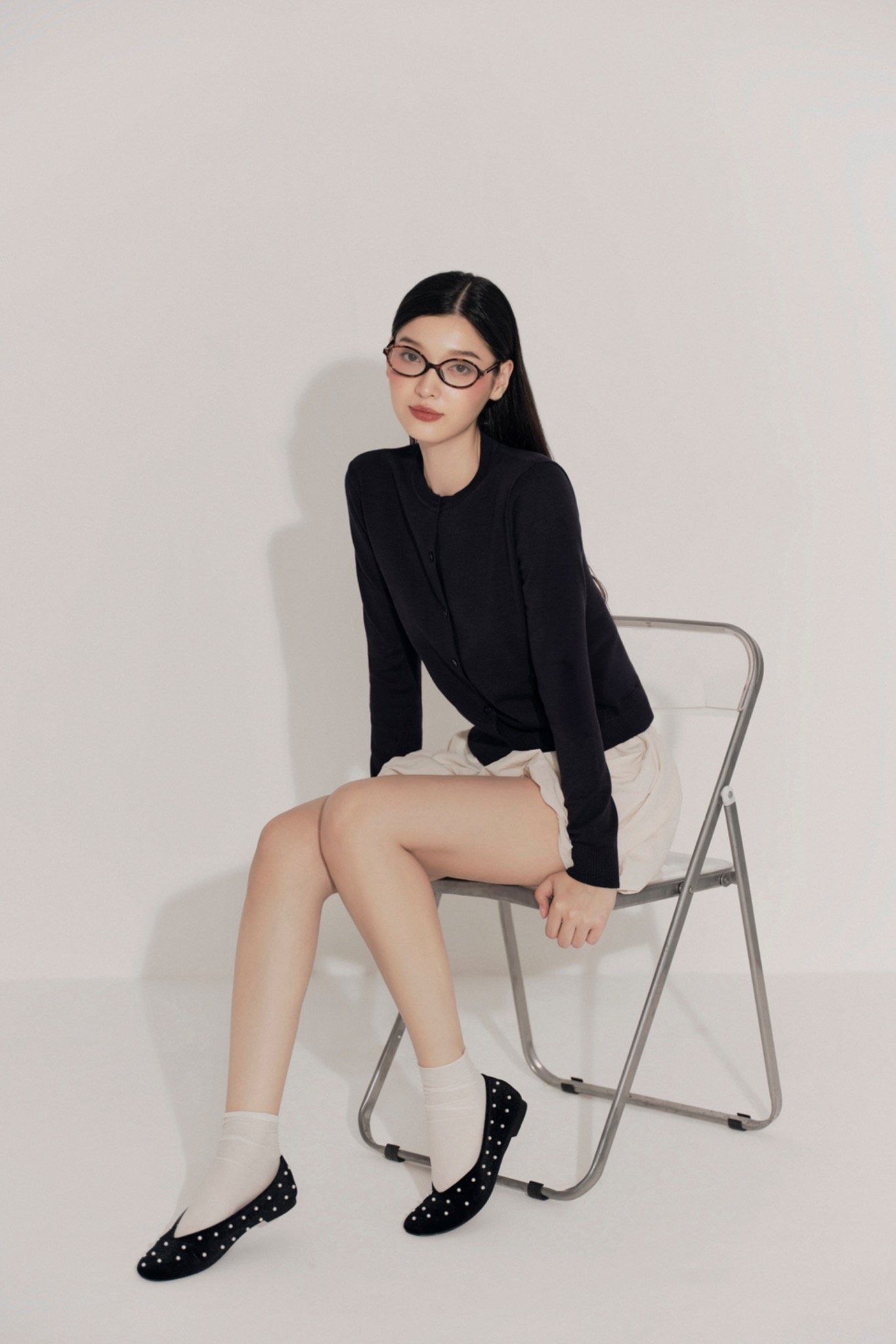 Áo Yona Long Sleeve Top in Navy