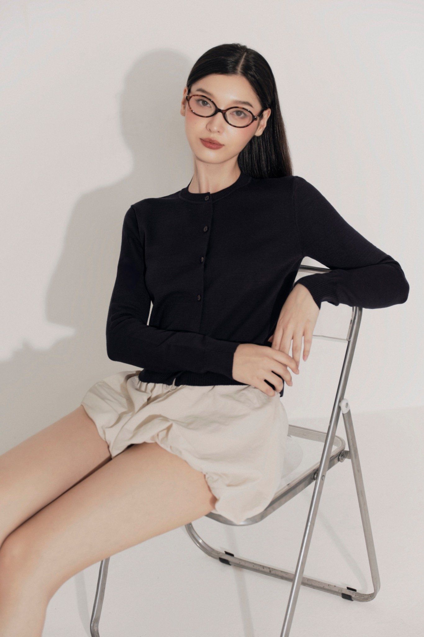 Áo Yona Long Sleeve Top in Navy