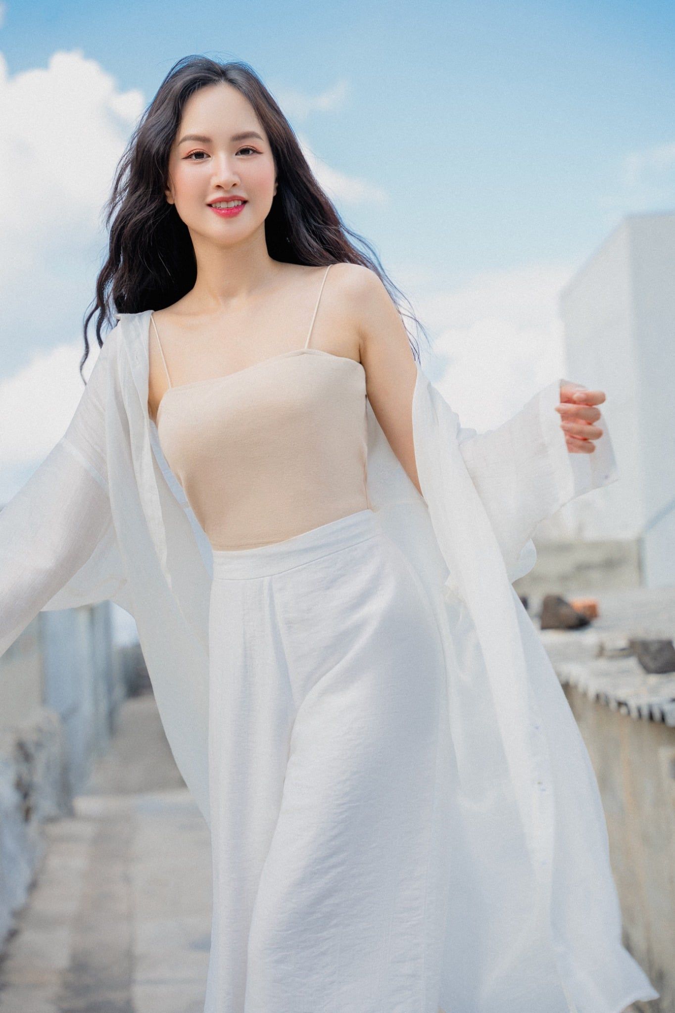 Áo Basic Cami Top in Cream