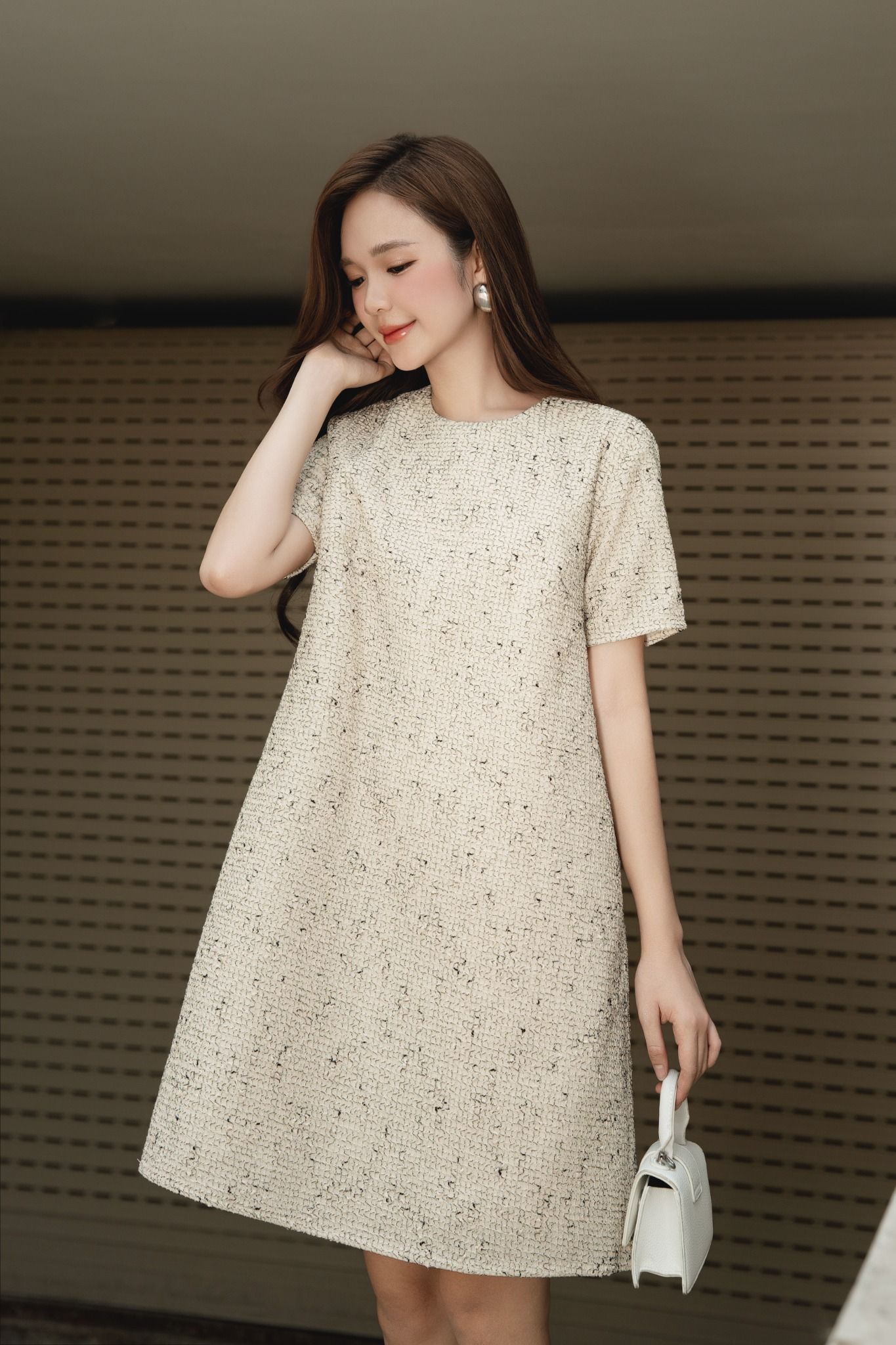 Taja Loose Dress in Cream