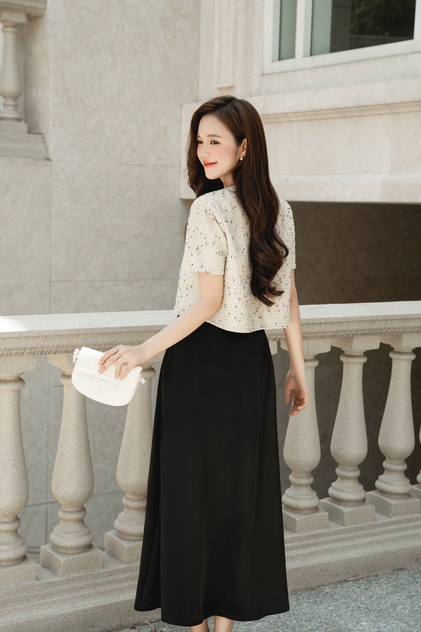 Áo Janey Top in Cream