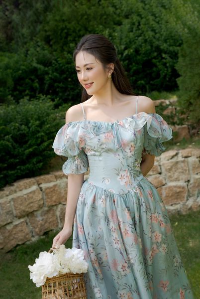  Cinderella Puff Sleeve Dress 