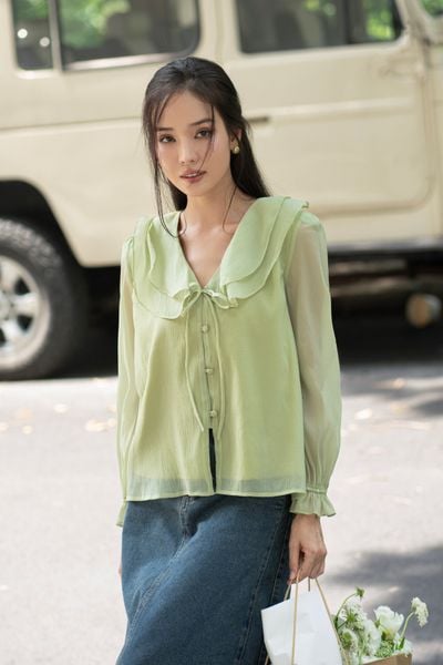  Áo Gelina Top in Green 