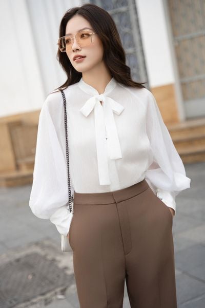  Áo Lura Tie Neck Shirt 