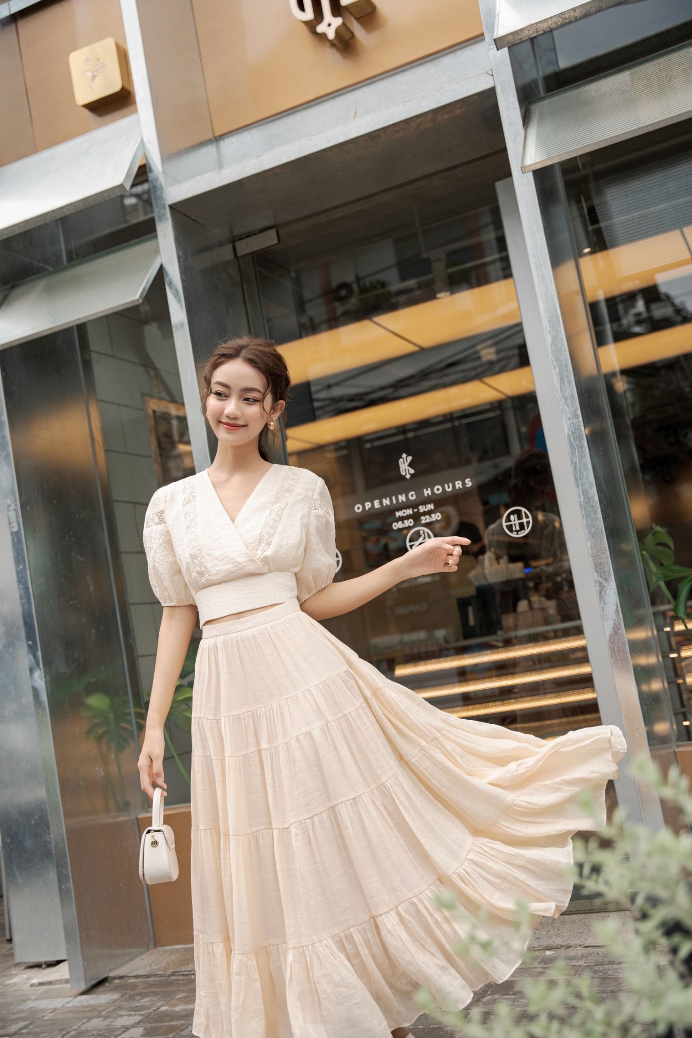 Mua Chân váy dạ kẻ Nhật màu nâu dáng midi xếp ly xoè phom âu thanh lịch  cạp eo cố định có khoá dạ đanh mềm có lót lụa  Tiki