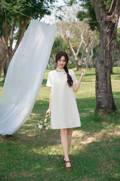 Rowena Loose Dress in Cream