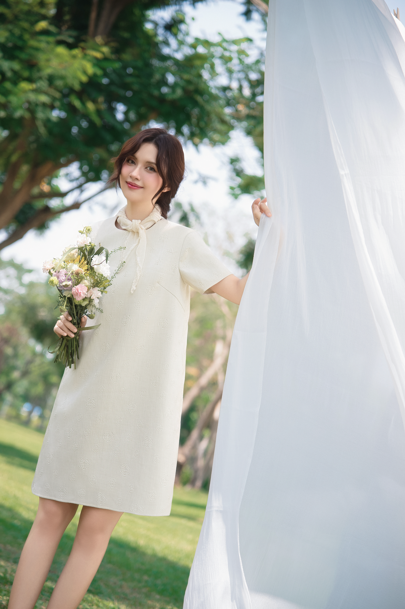 Rowena Loose Dress in Cream