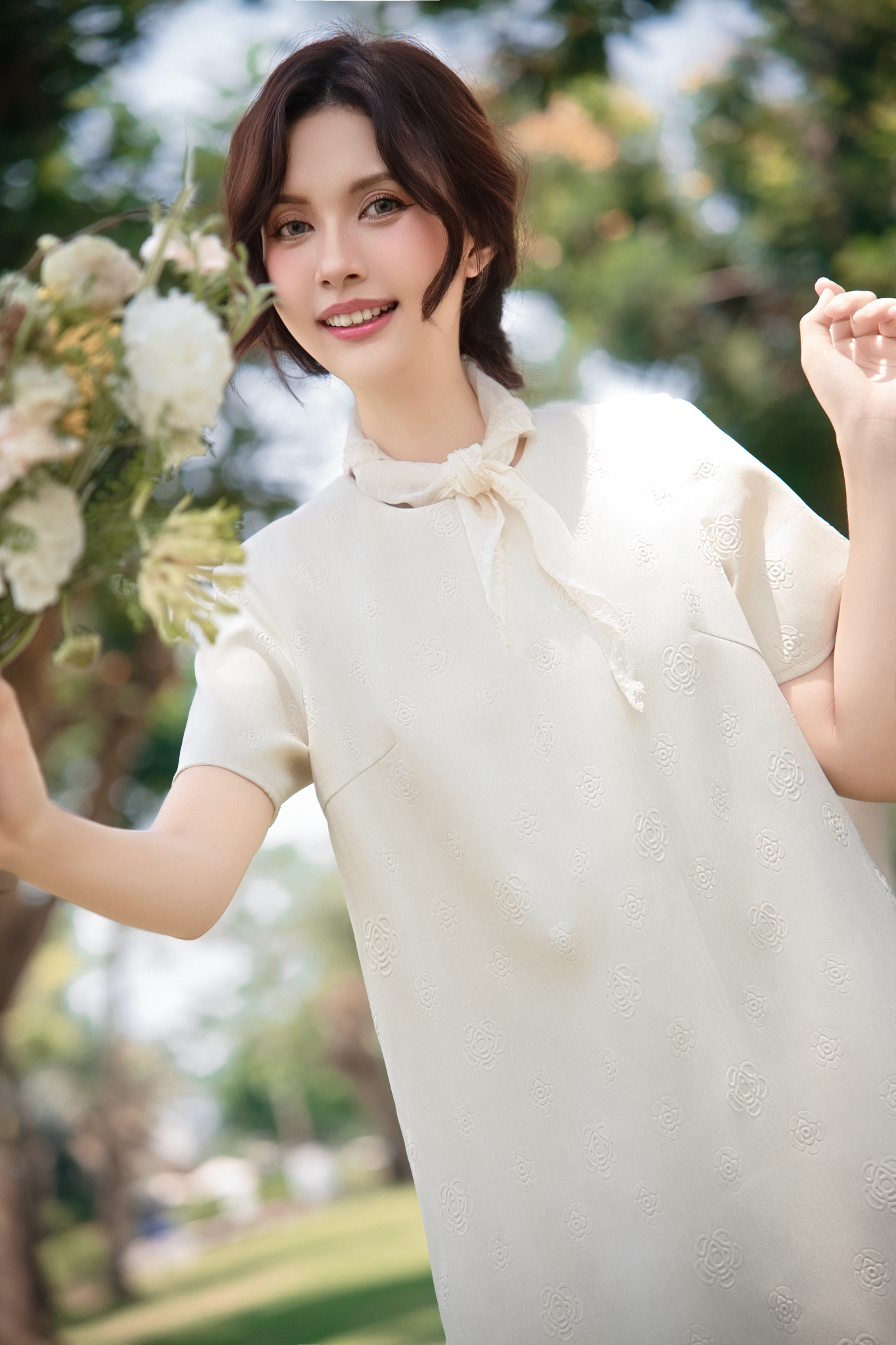 Rowena Loose Dress in Cream