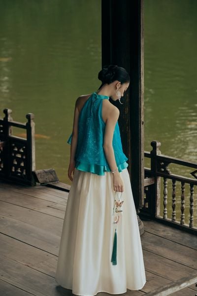  Chân váy Jorie Silk Skirt in Cream 