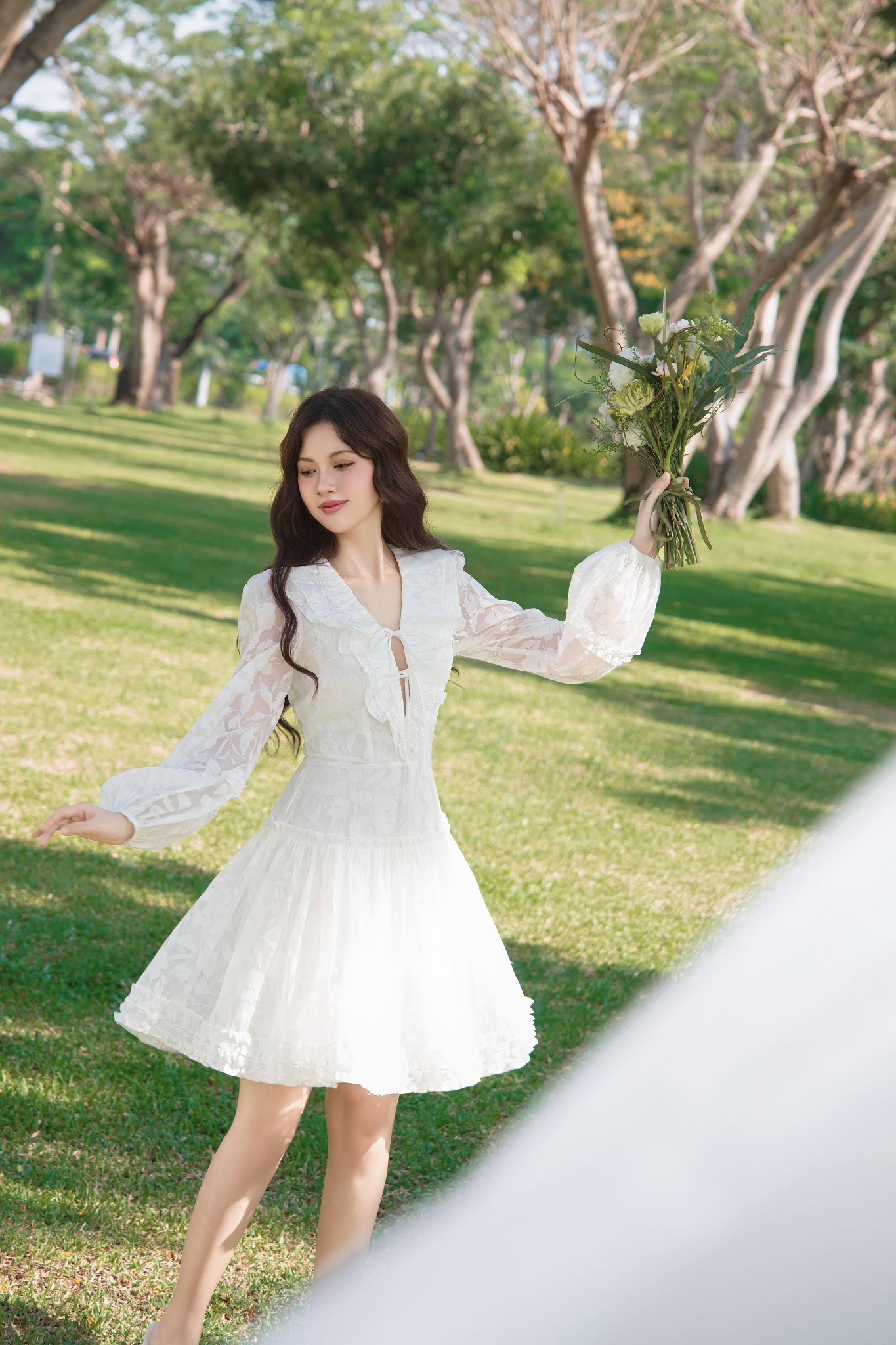 Ebrel Fleur Dress in White